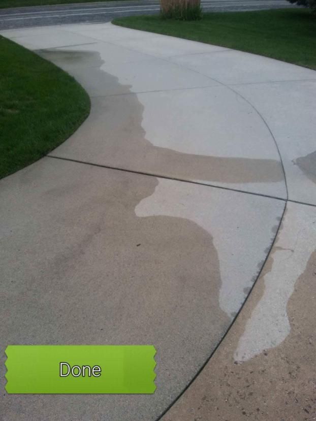 After a completed pressure washing project in the  area